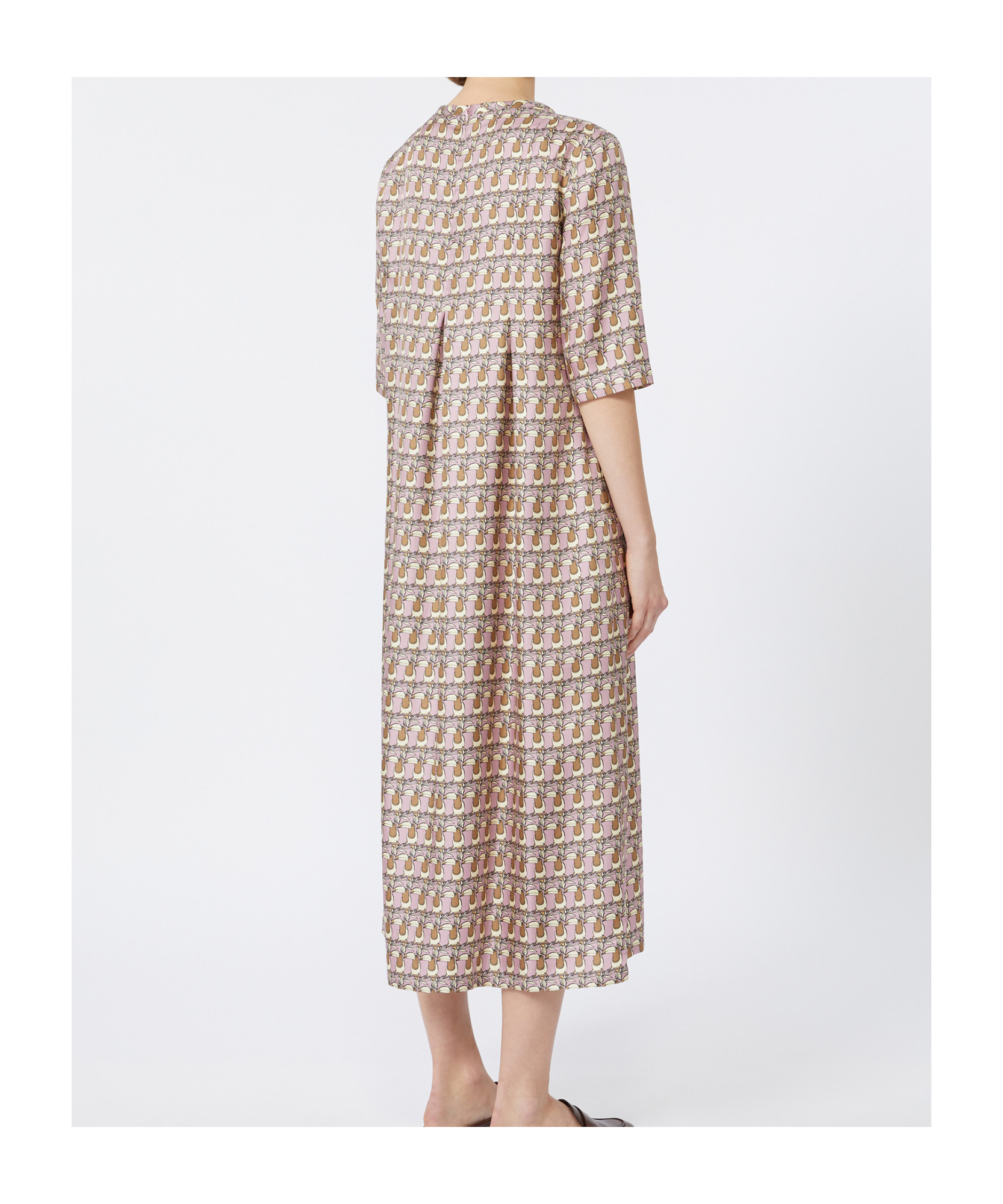 Max Mara Printed Silk Twill Dress In Multi