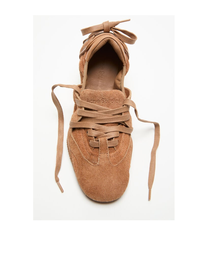 Acne Studios Suede Lace-up Sneakers In Brown