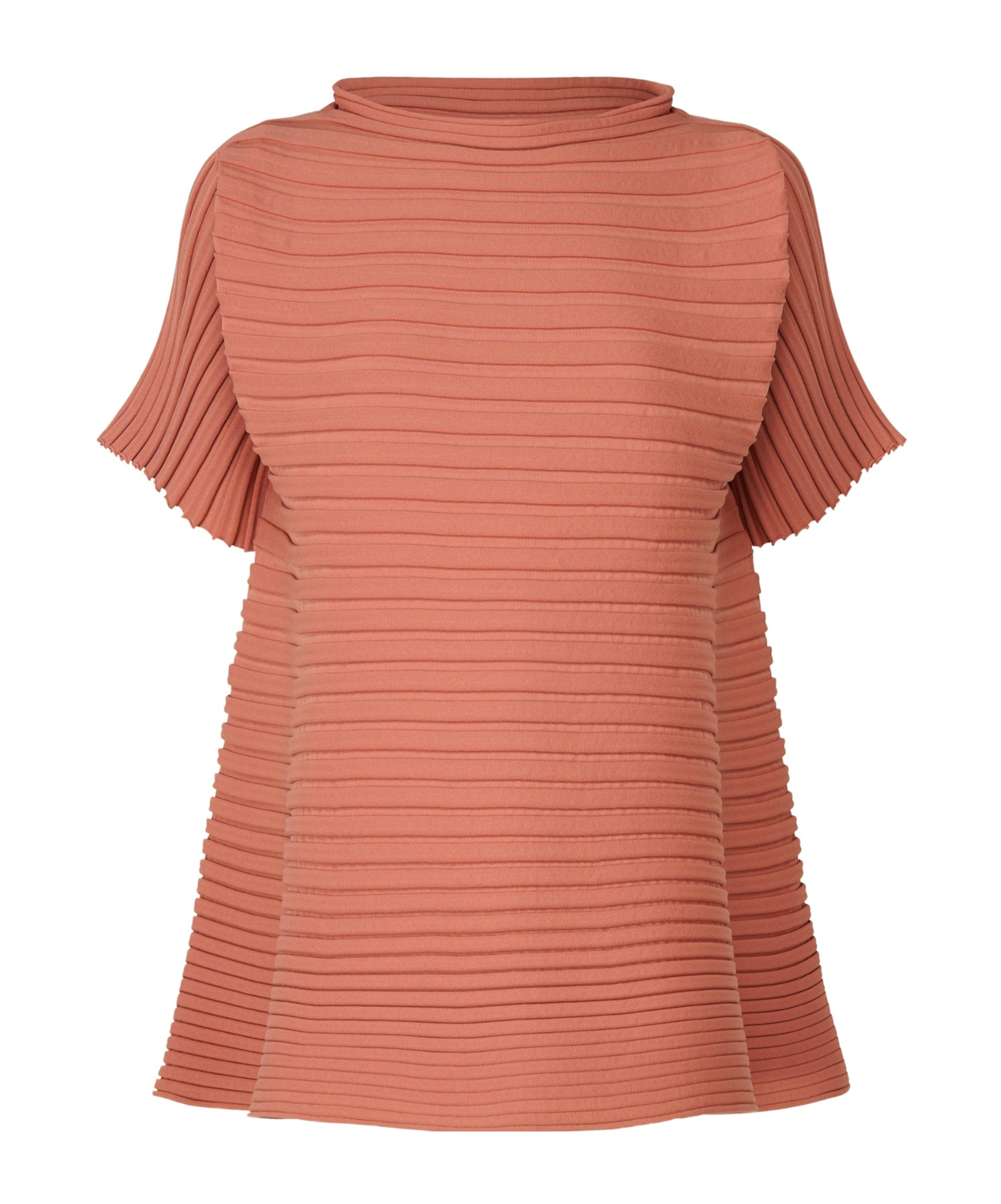 Issey Miyake Pleated Blouse In Orange