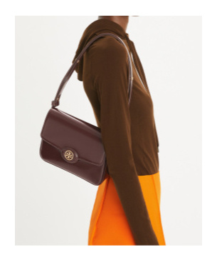 Tory Burch Robinson Spazzolato Leather Convertible Shoulder Bag In Red