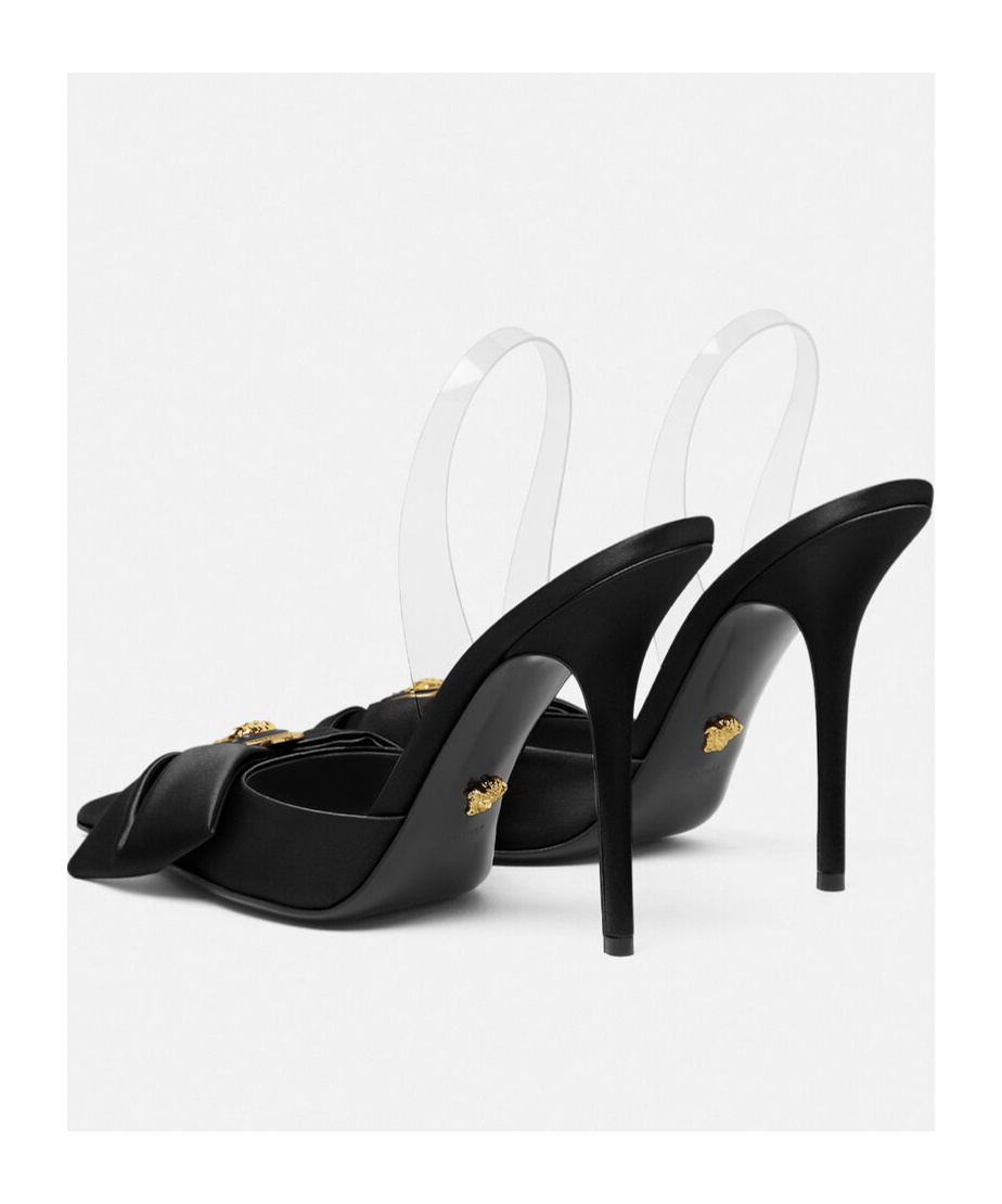 Versace Black Alia Slingback Heels In Black