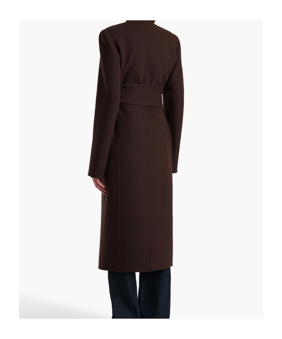 Khaite Belted Wrap Coat In Brown
