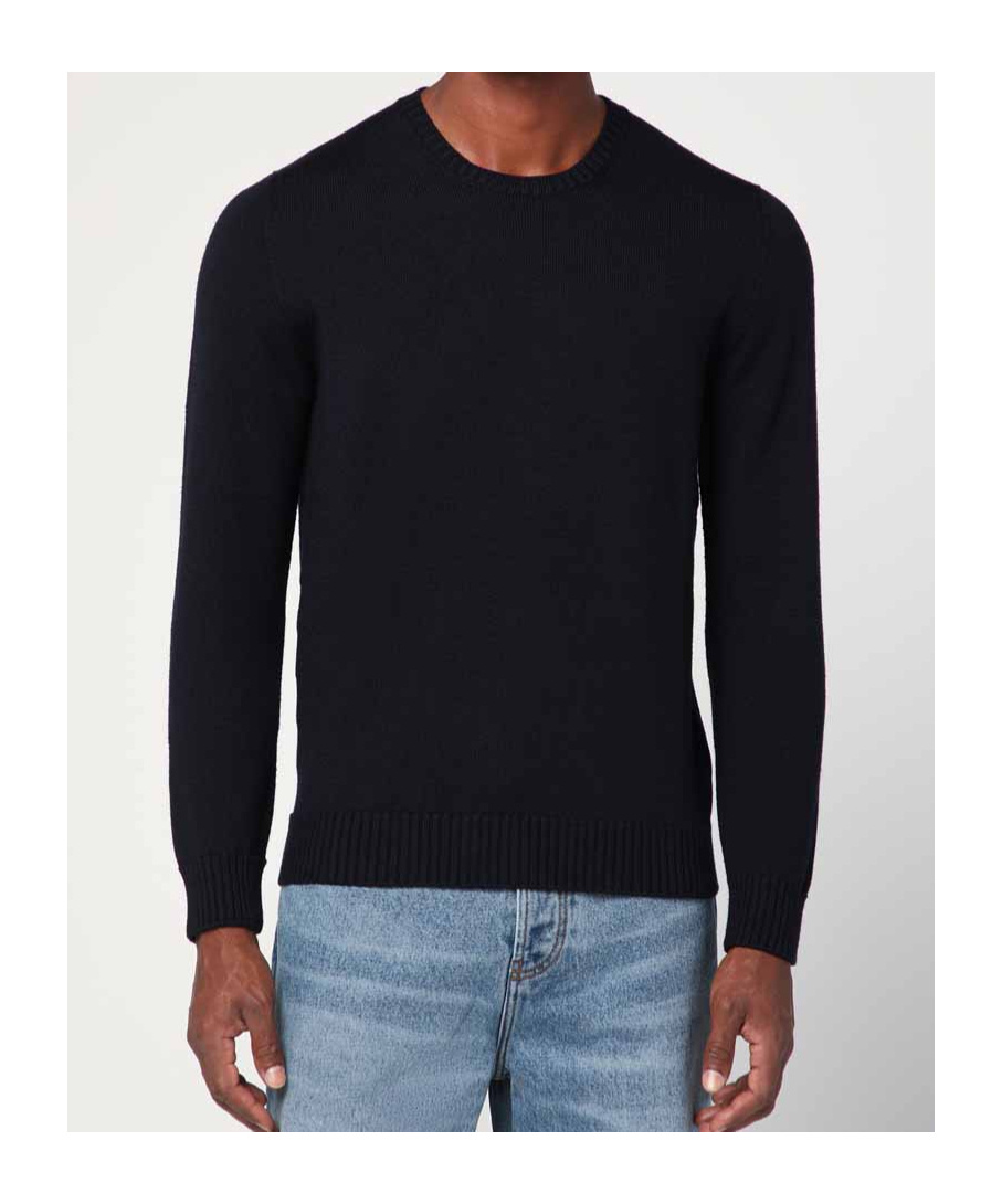 Drumohr Merino Wool Crew-neck Sweater In Black