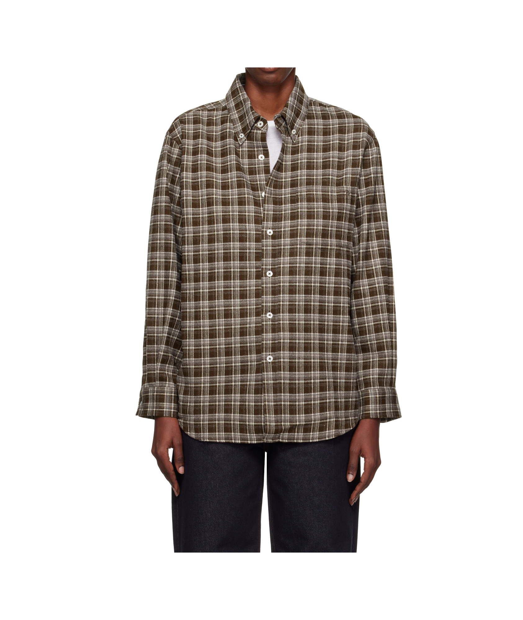 Dunst Brown Check Flannel Shirt In Brown