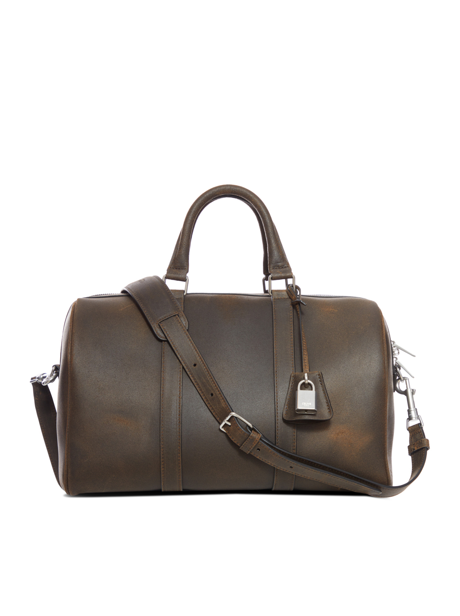 Celine Double Handle Shoulder Bag In Brown
