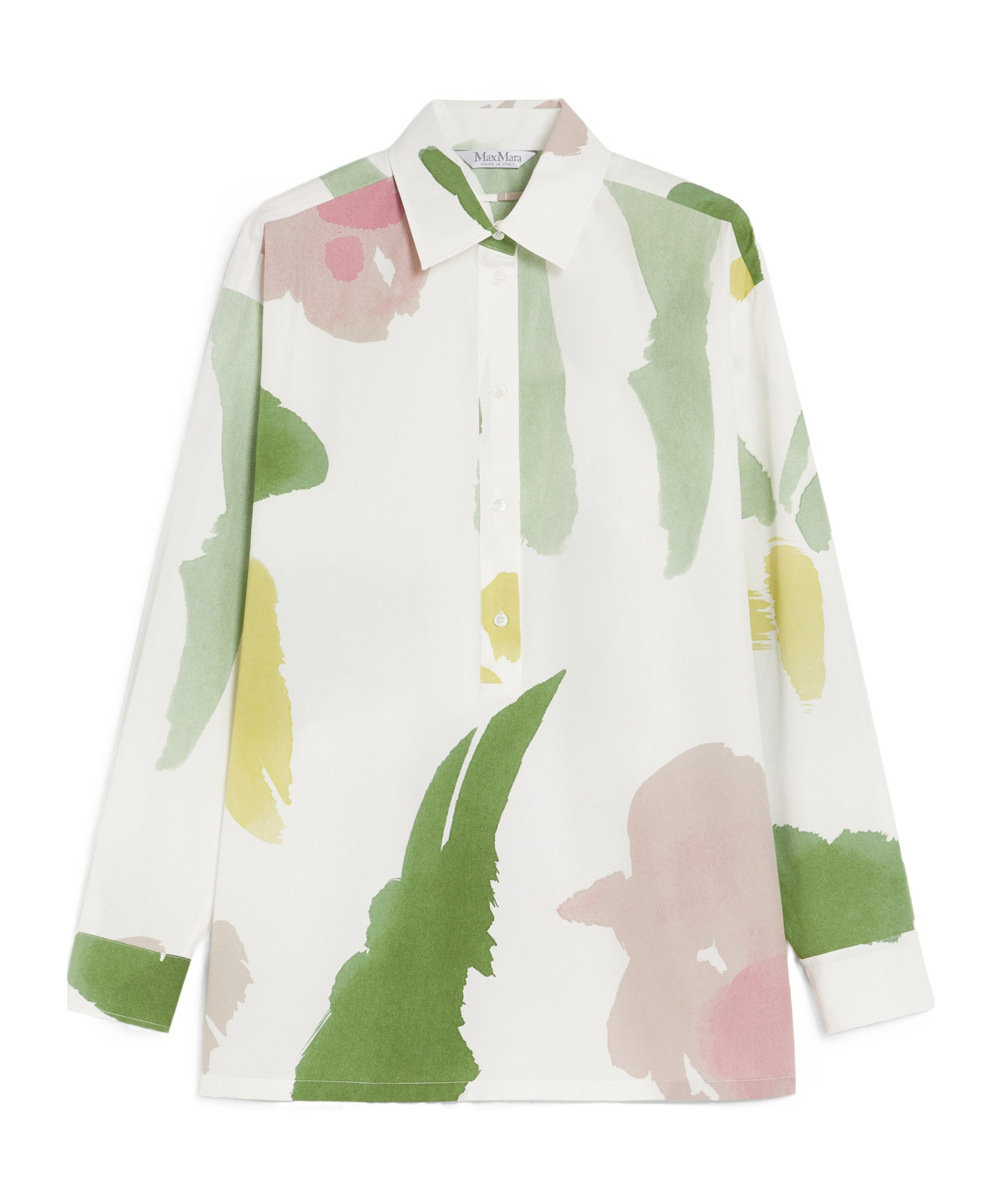 Max Mara Verace Abstract-print Long-sleeve Shirt In White