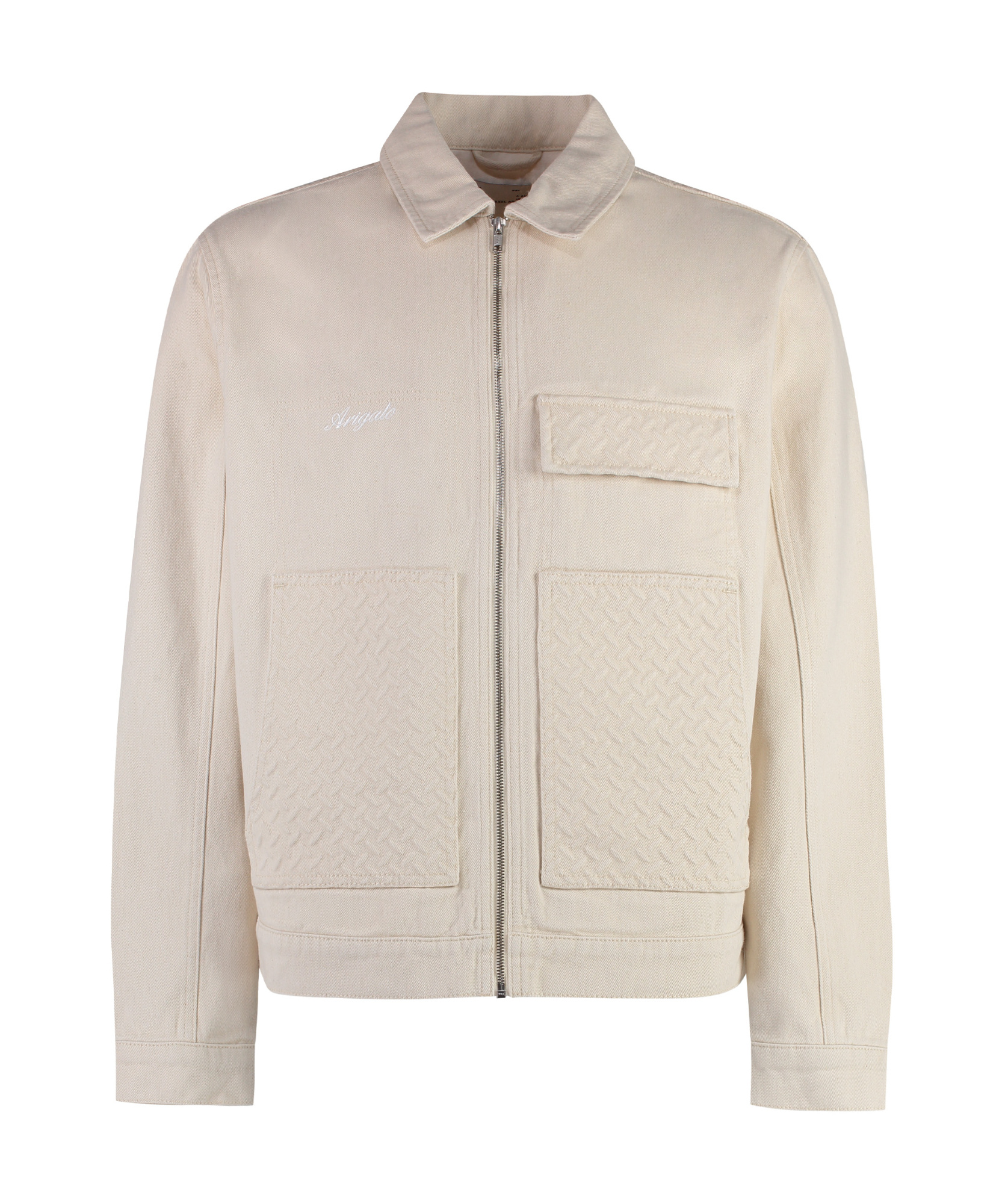 Shop Axel Arigato Long Sleeve Denim Jacket In Nude
