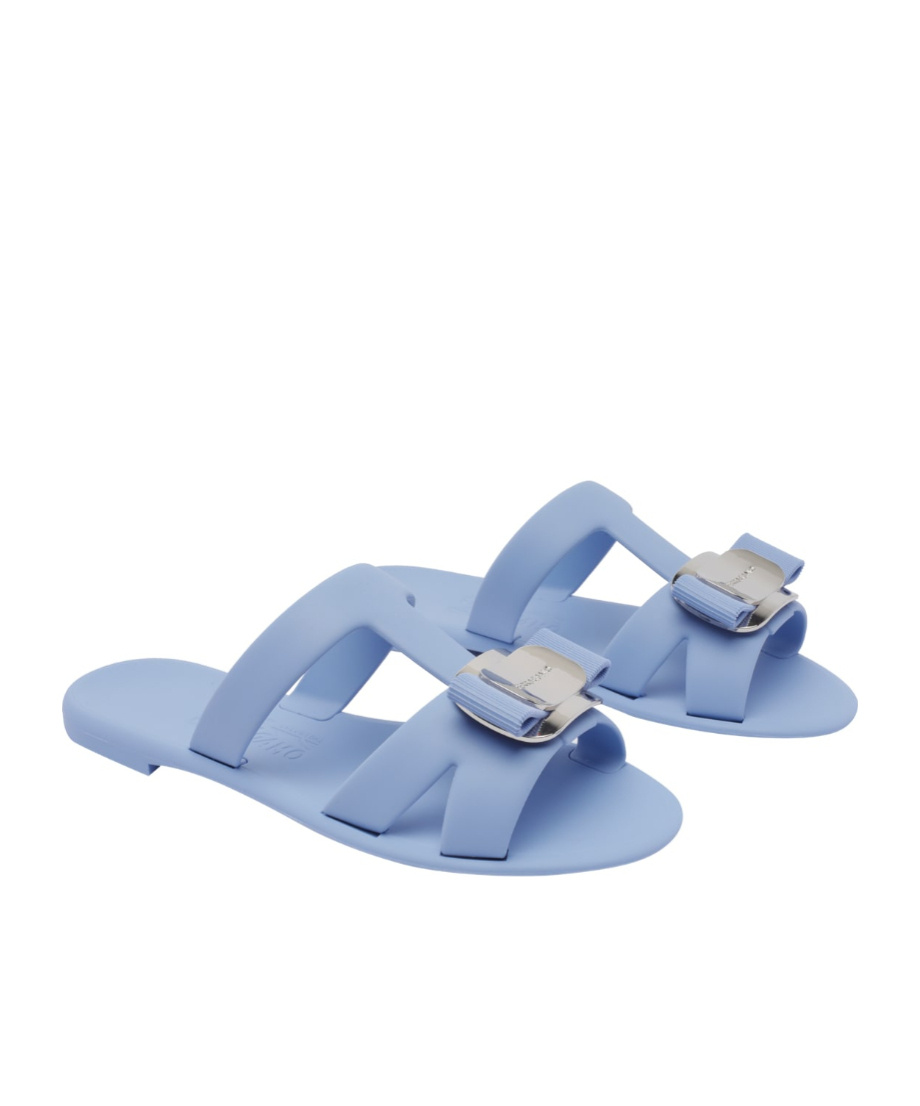 Ferragamo New Vara Bow-detailed Slides In Multi