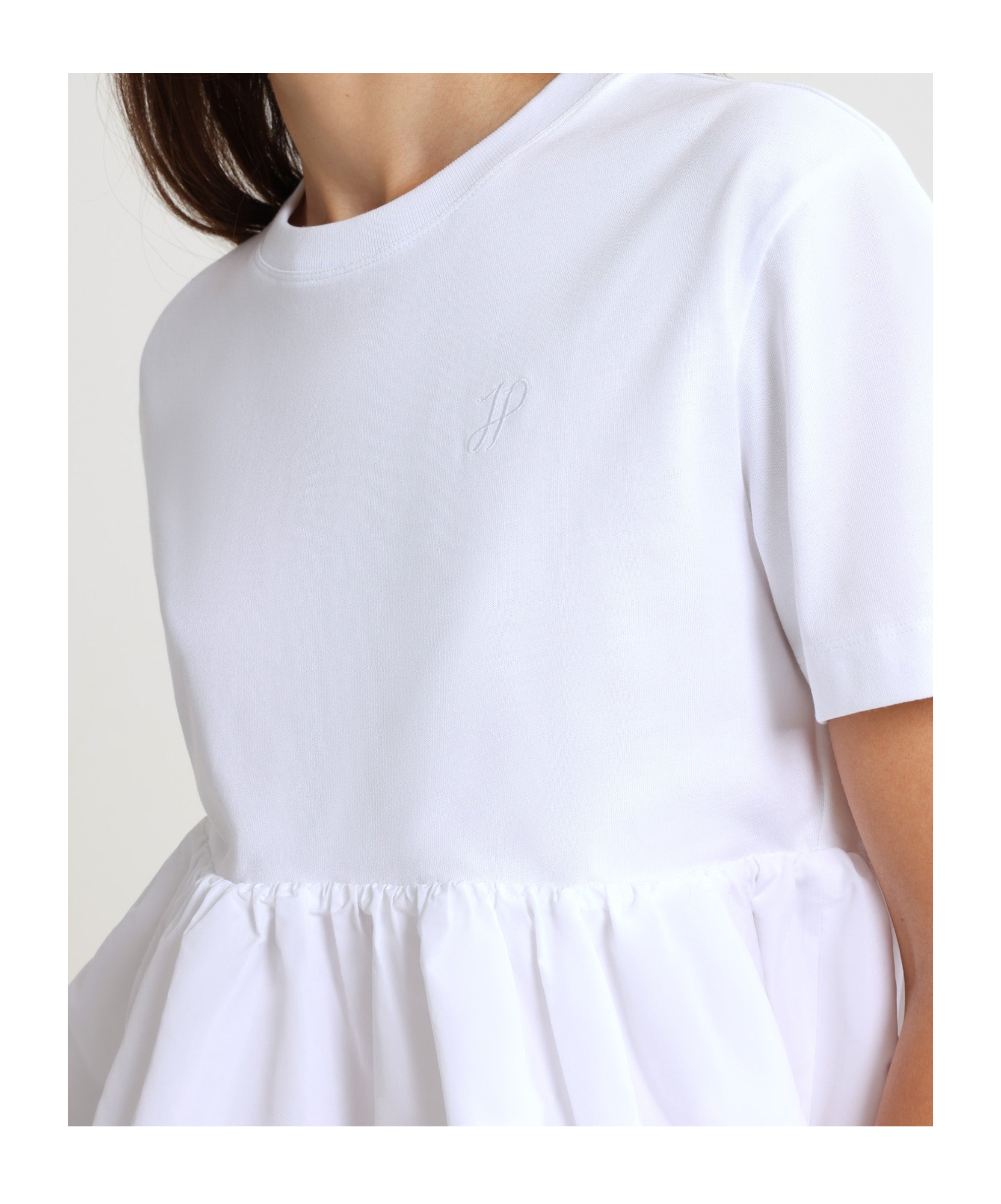 Shop Patou Ruffled T-shirt In White