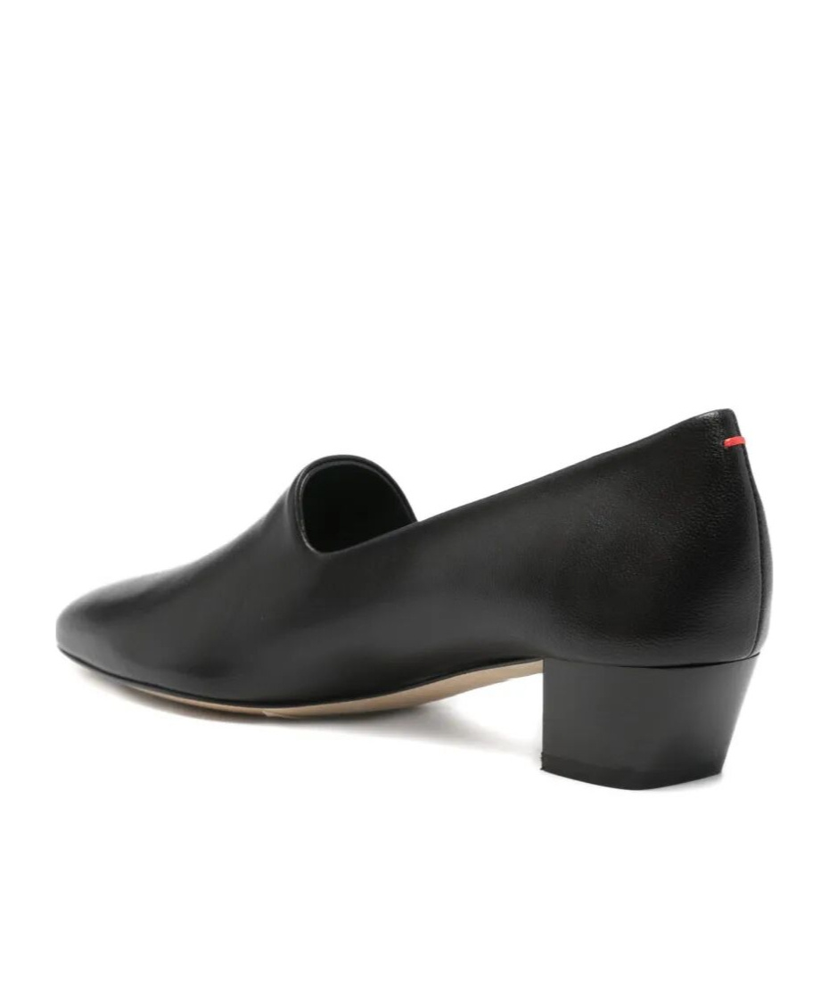 Aeyde 40mm Almond-toe Block-heel Loafers In Black