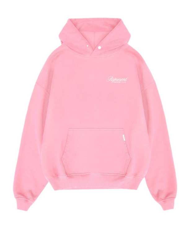Represent Owner's Club Cotton Hoodie In Pink