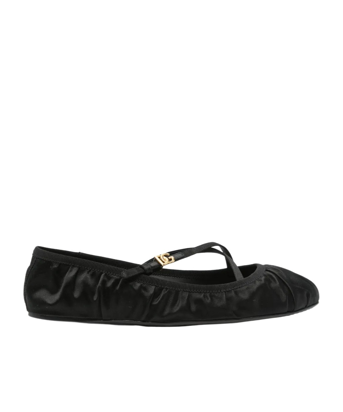 Dolce & Gabbana Black Satin Ballet Flats Women In Black