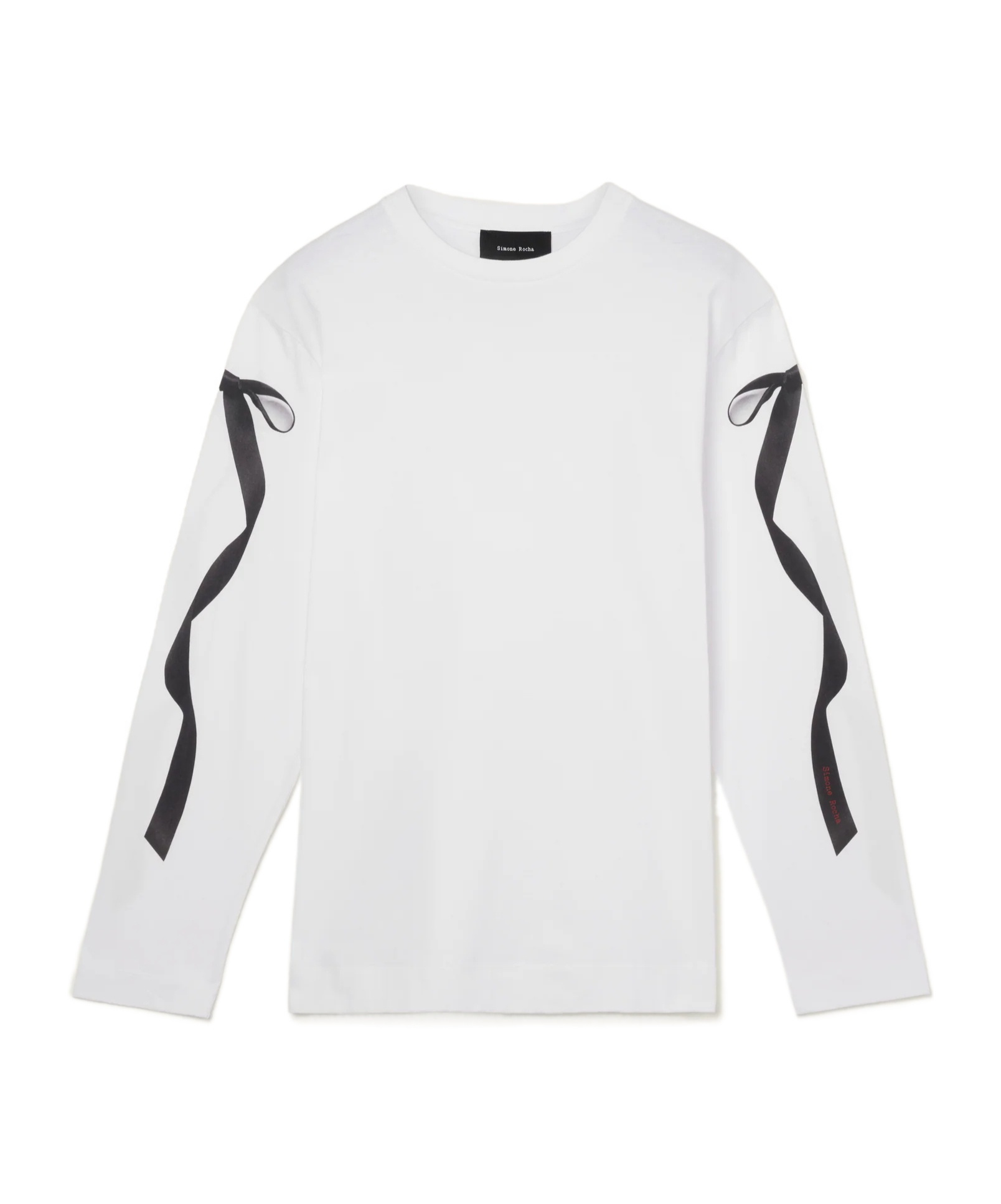 Simone Rocha Ribbon Bow Tail Long Sleeve T-shirt In Multi