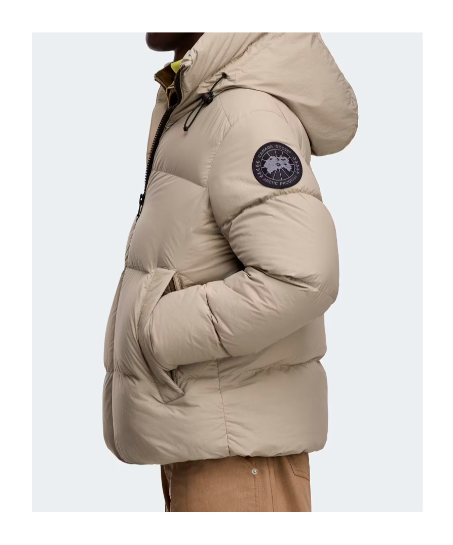 Canada Goose Matte Finish Puffer Jacket With High Collar In Gray