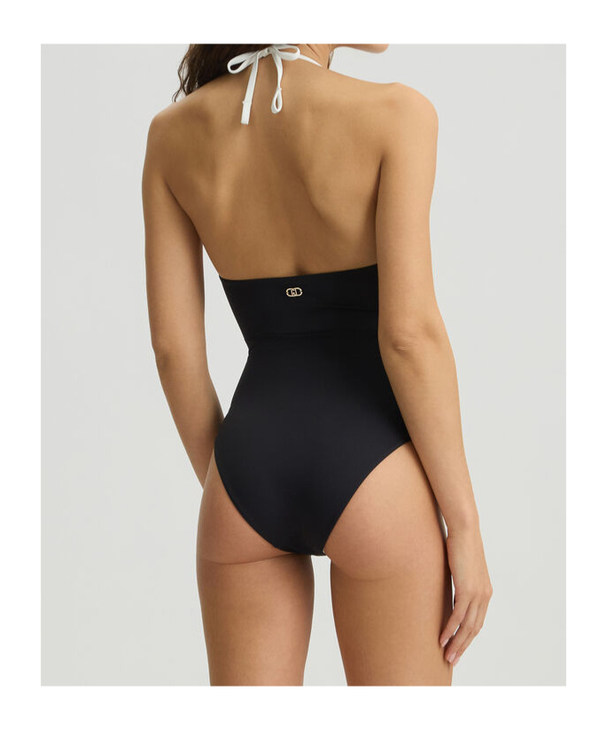 Liu •jo One-piece Swimsuit With Bows In Black