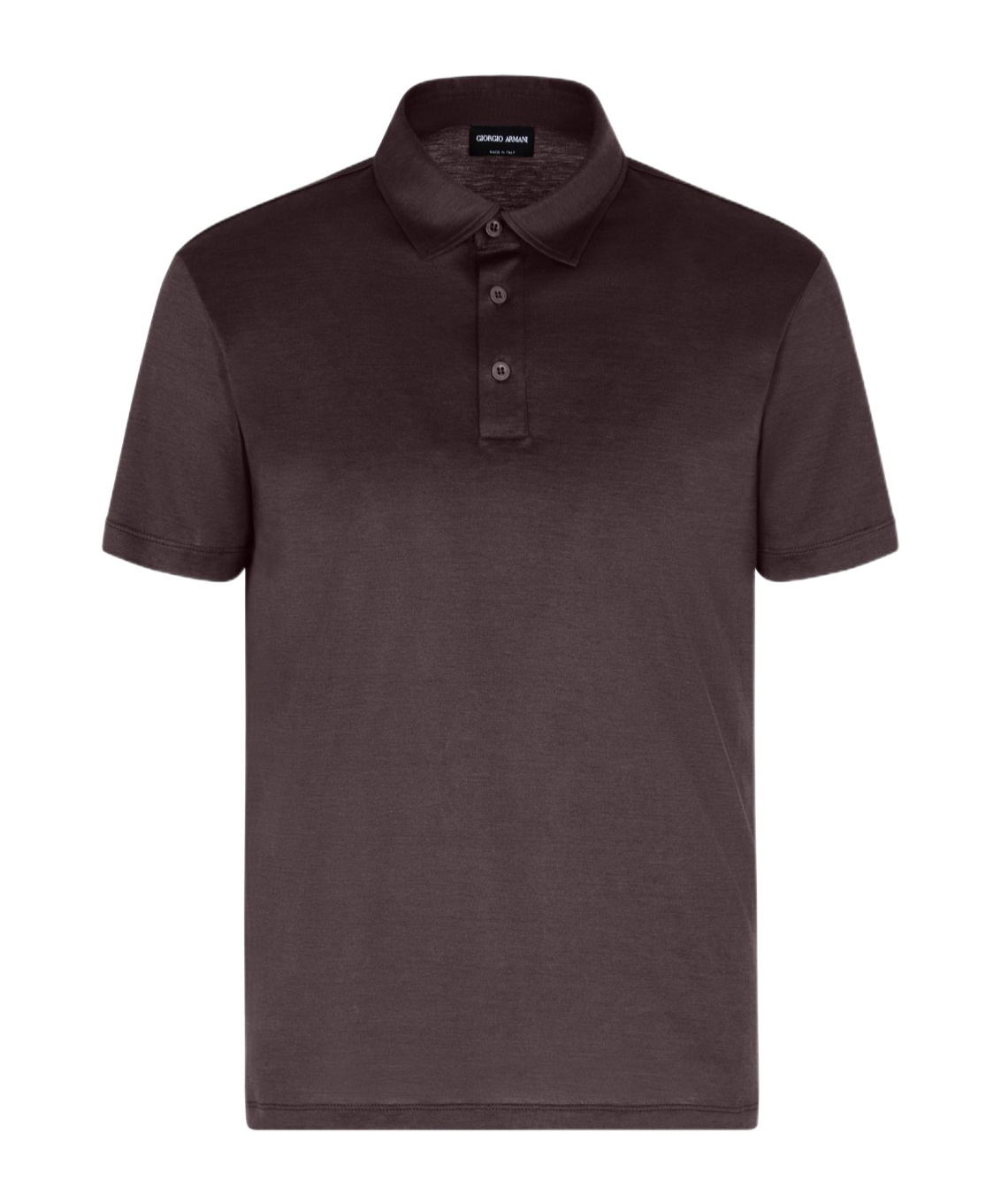 Giorgio Armani Silk Cotton Polo Shirt With Regular Fit In Brown