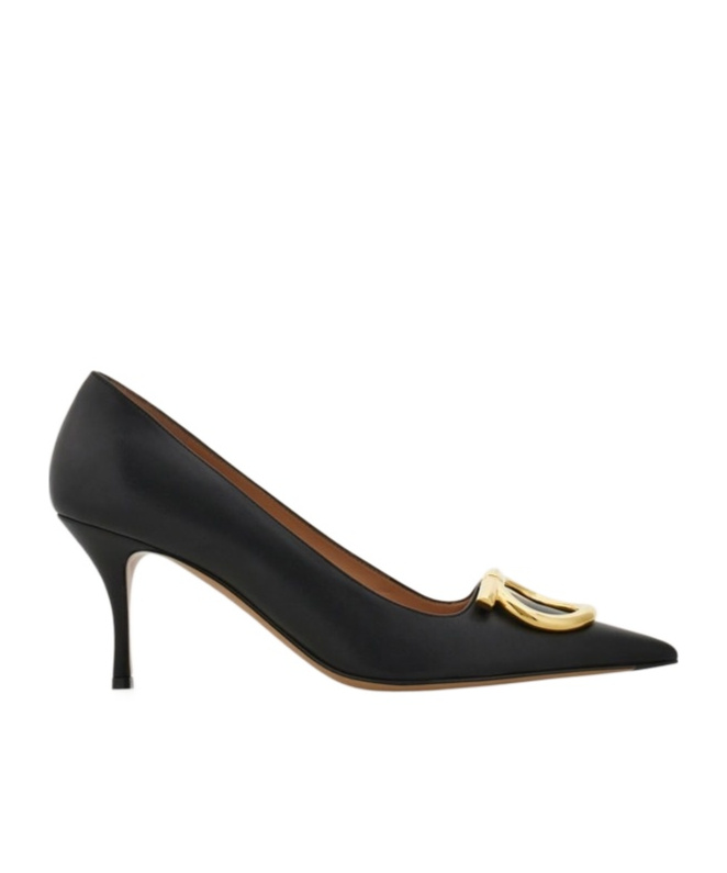 Ferragamo Escarpin Décolleté Maxi Gancini Noir Taille 41 In Black