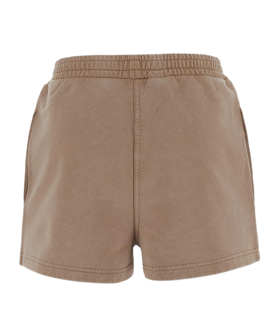 Fendi Cotton Shorts With Elastic Waistband And Side Pockets In Brown