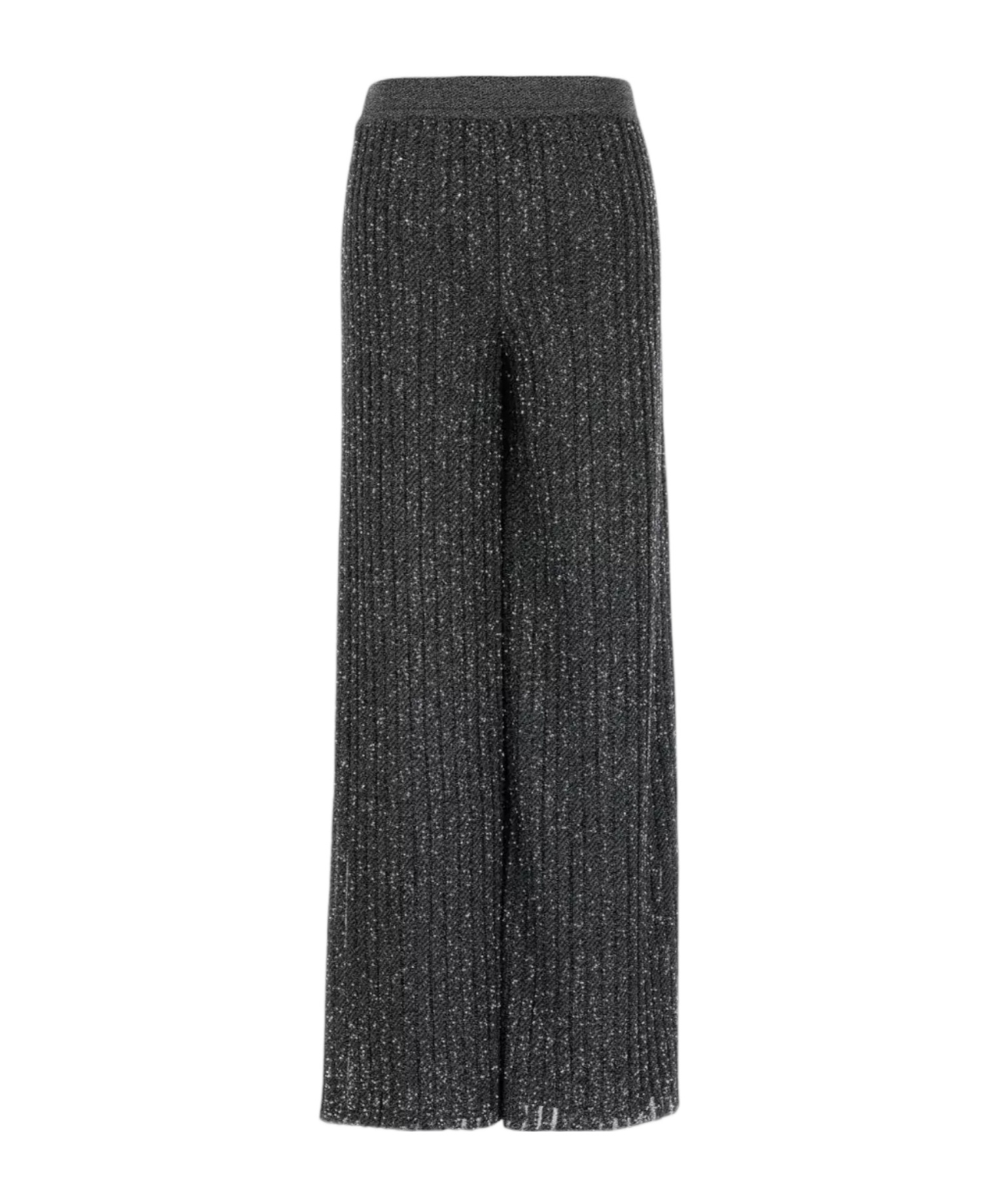Missoni Metallic Knit Wide-leg Trousers In Black