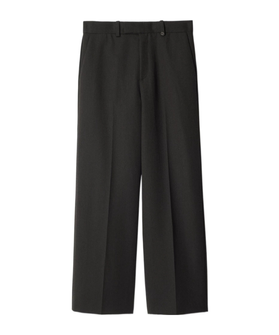 Burberry Wool Tailored Trousers In Brown