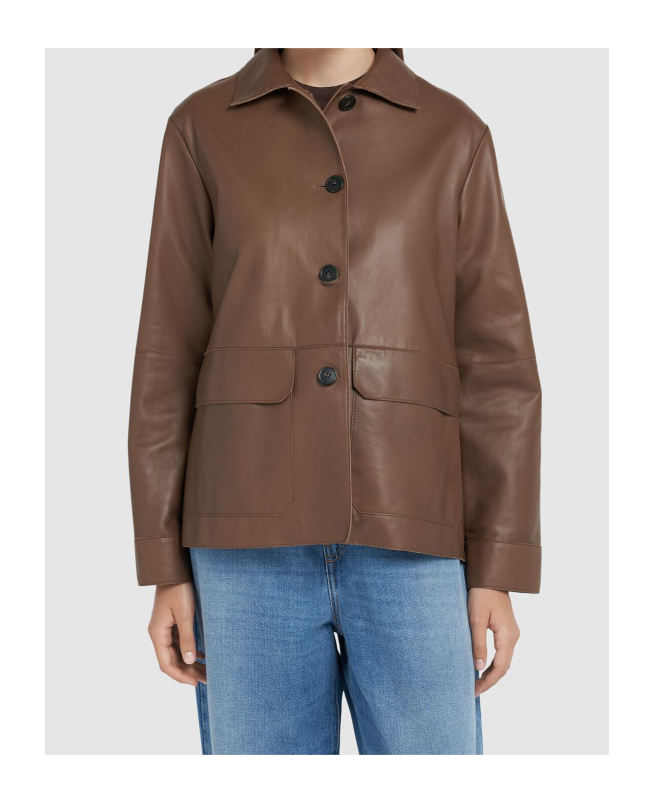 Weekend Max Mara Long-sleeved Leather Jacket