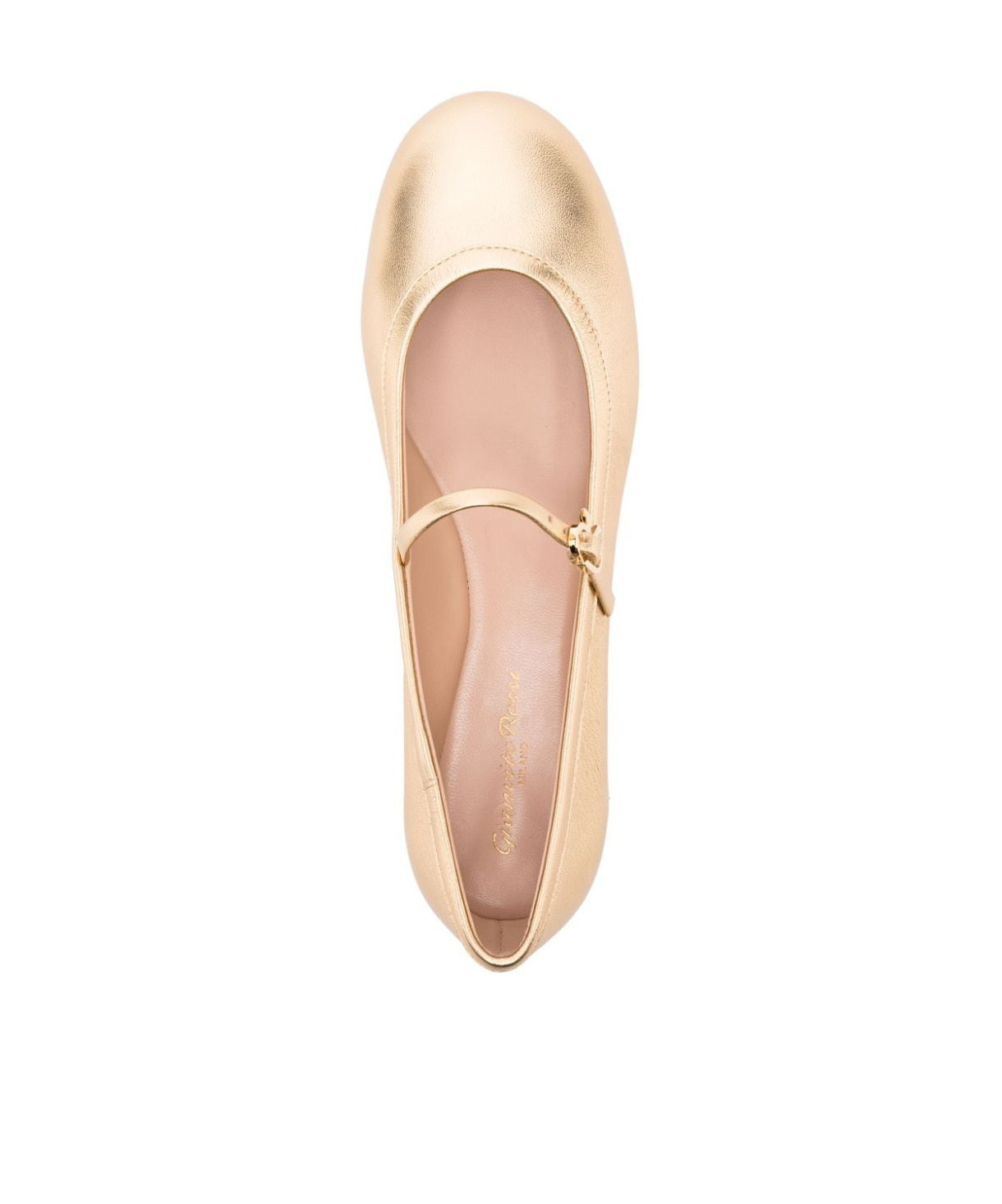 Gianvito Rossi Elegant Ballerina Flats With Ribbon Buckle In Nude