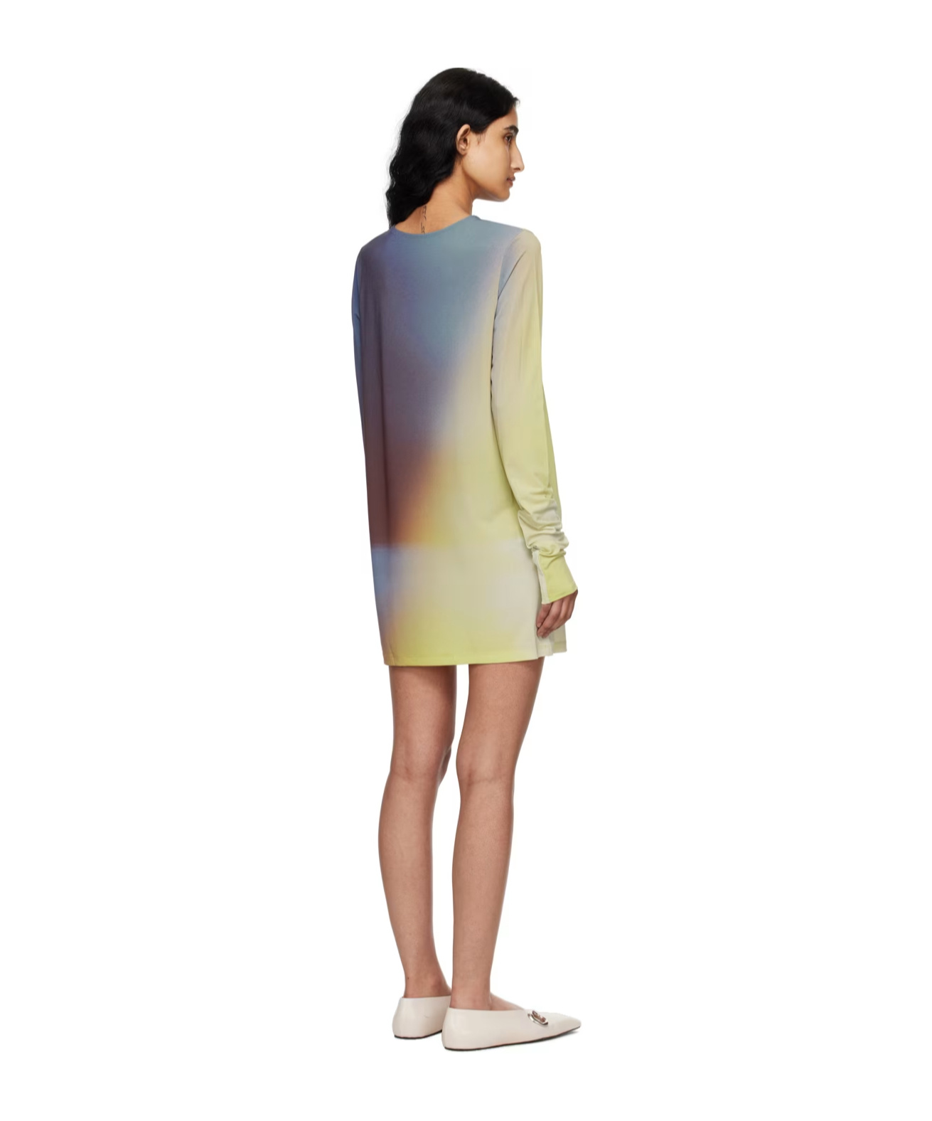 Issey Miyake Gradient Pattern Dress In Nude