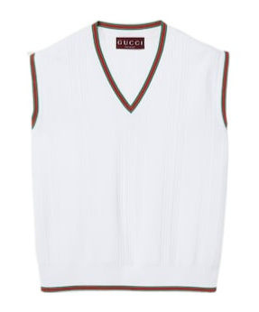 Gucci Stretch Viscose Vest Top With Web In White