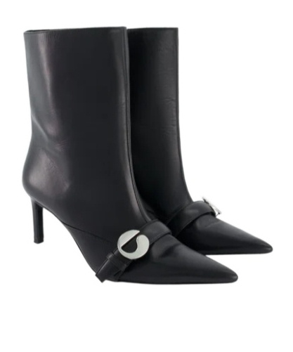 Coperni 70mm Buckle-fastening Pointed-toe Boots In Black