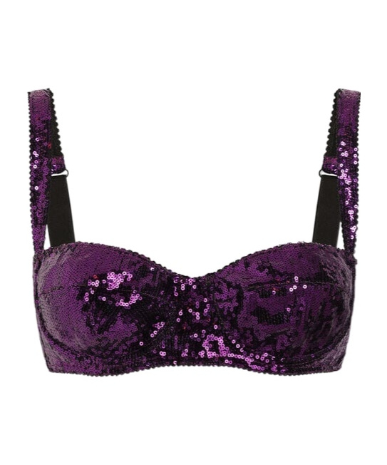 Dolce & Gabbana Sequinned Bra In Purple