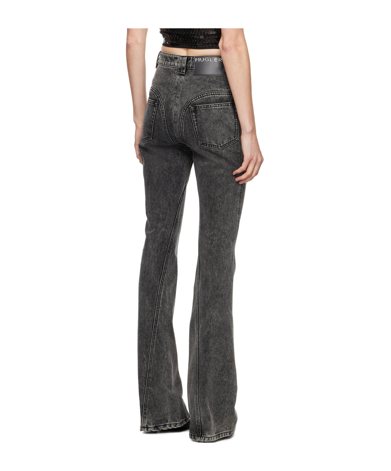 Mugler Belt-loop Jeans In Black