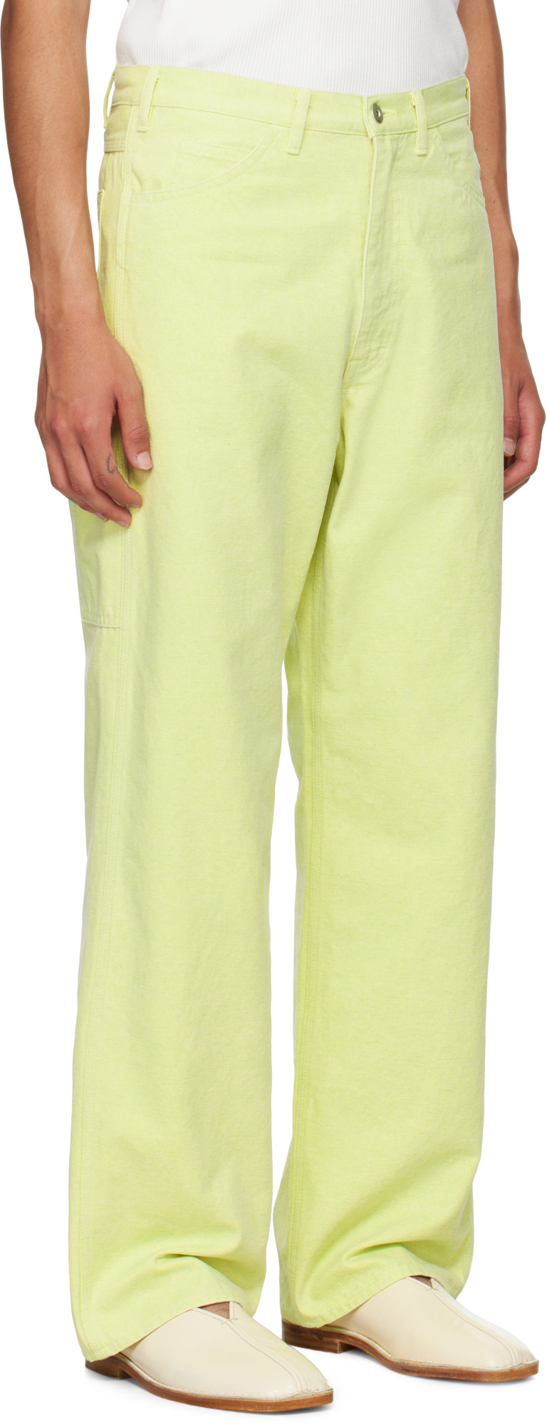 Auralee Belt Loop Track Pants In Yellow
