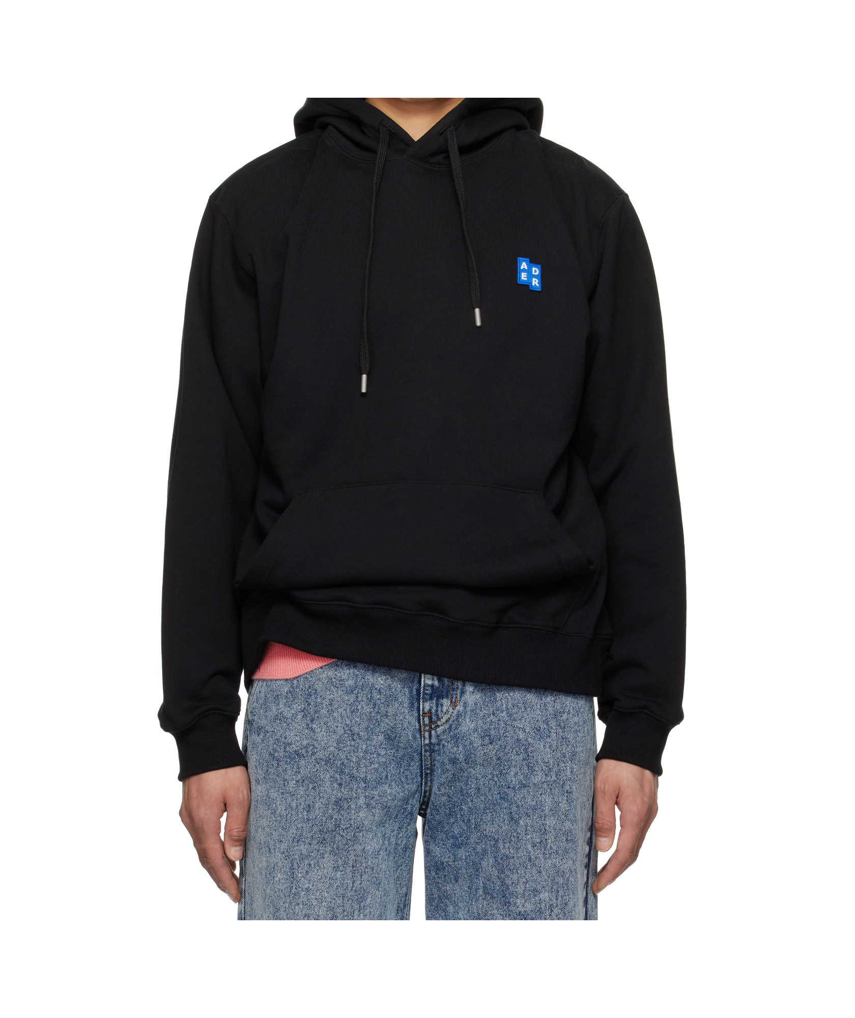 Shop Ader Error Long Sleeve Hooded Sweatshirt In Black