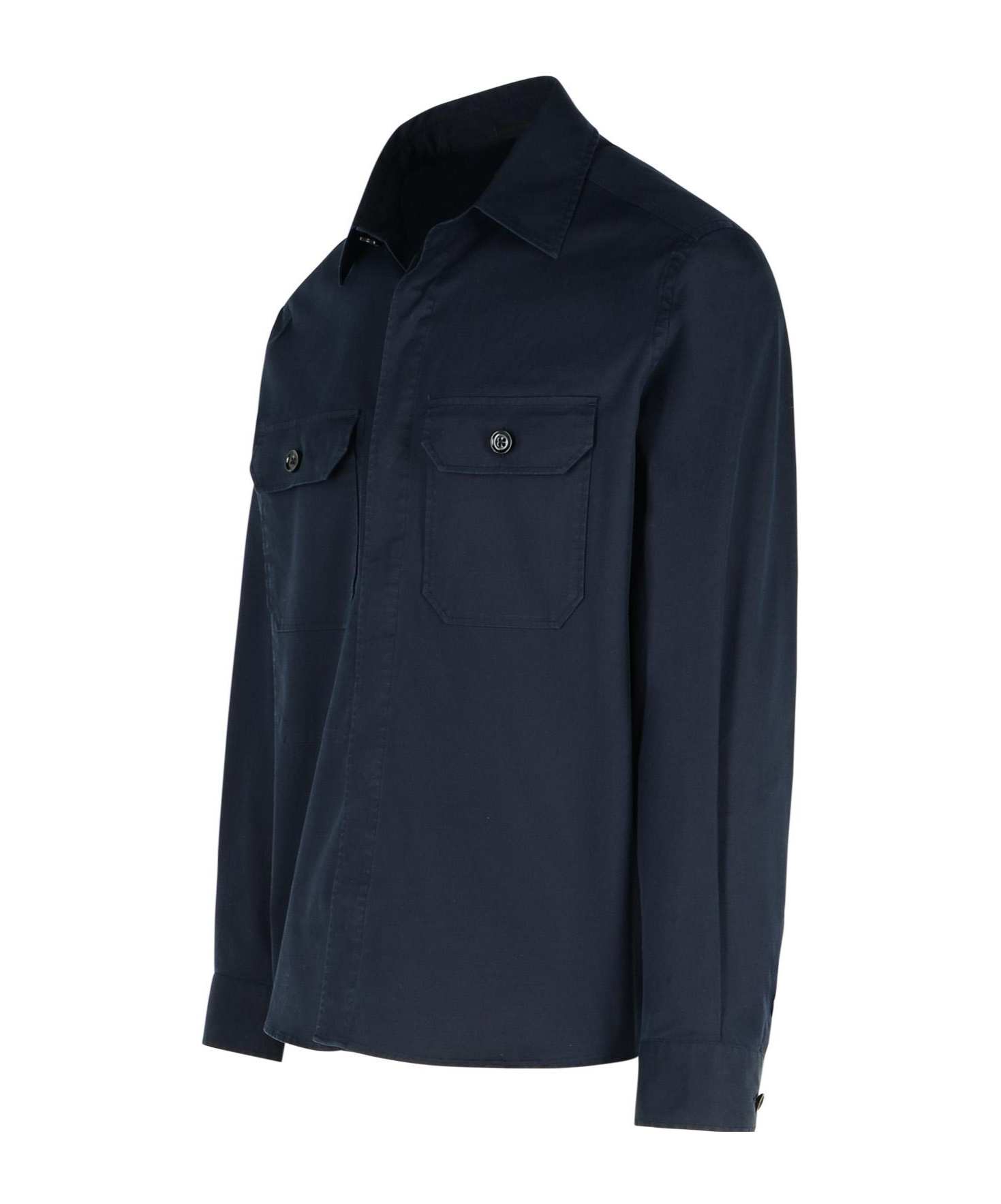 Shop Zegna Long-sleeved Casual Jacket In Black