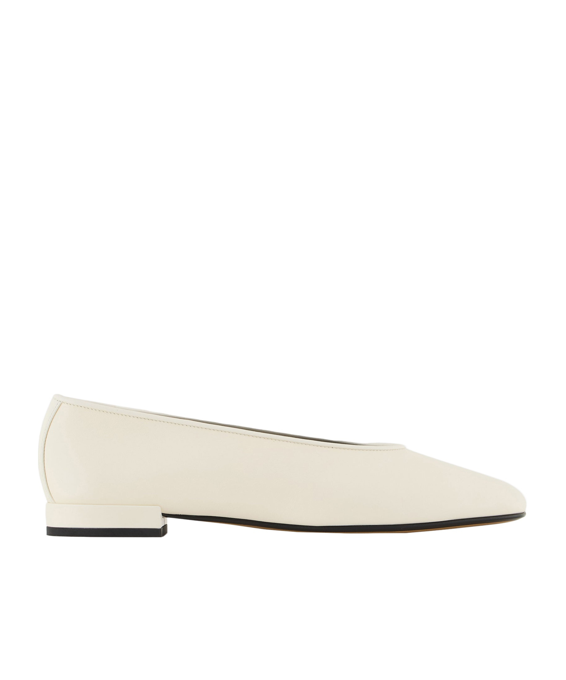 Giorgio Armani Soft Calfskin Ballerina Flats In White