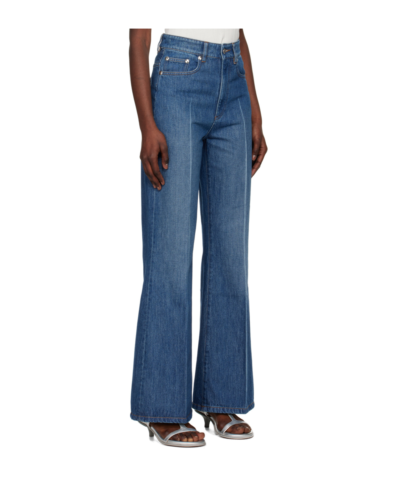 Apc Clienteau High-rise Wide-leg Jeans In Blue