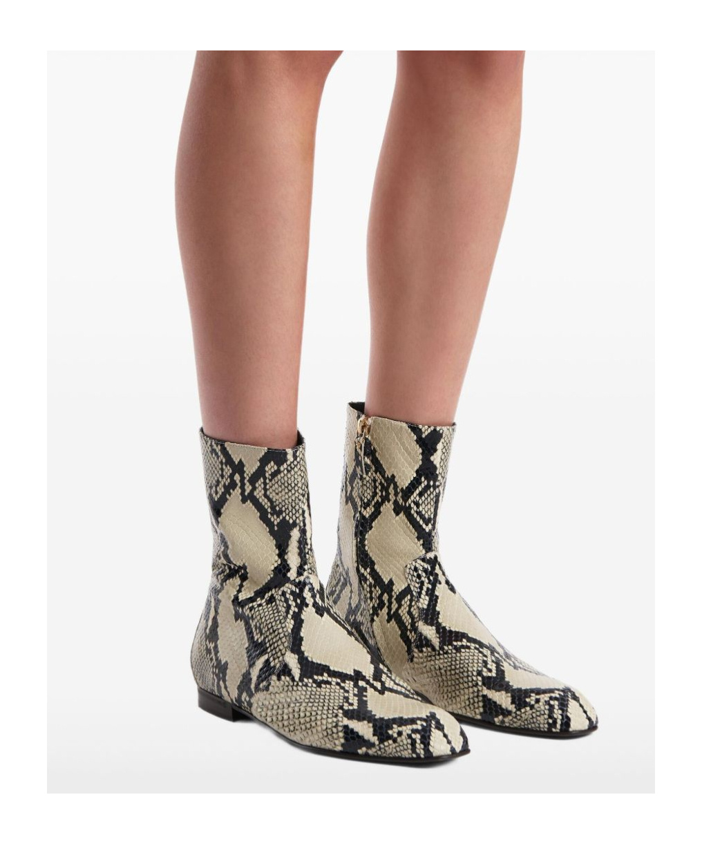 Khaite Colt Snake-effect Leather Ankle Boots In Multi