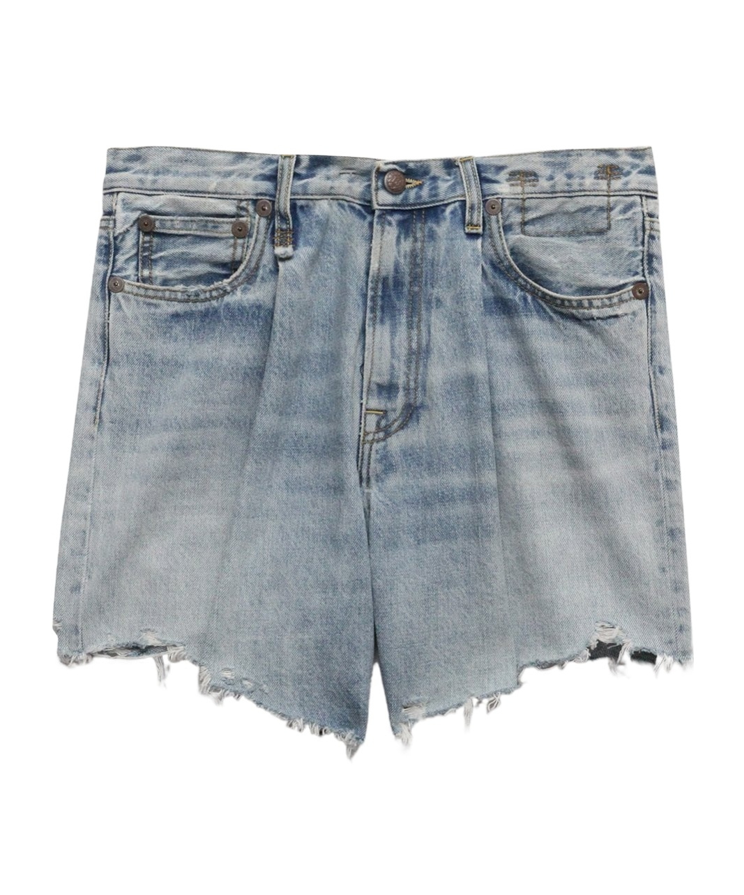 R13 Raw-cut Cotton Denim Shorts In Blue