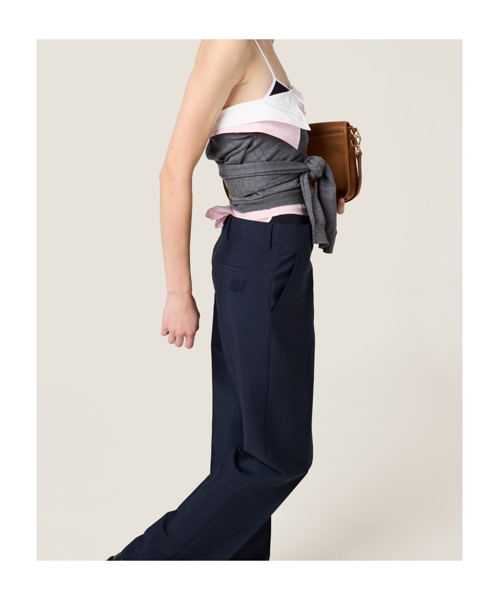 Miu Miu Straight-leg Tailored Trousers In Black