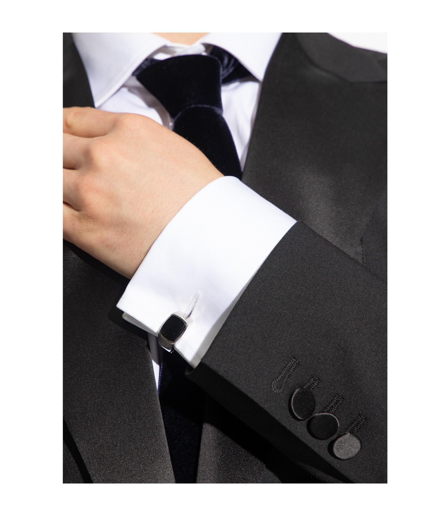 Lanvin Round Cufflinks In White