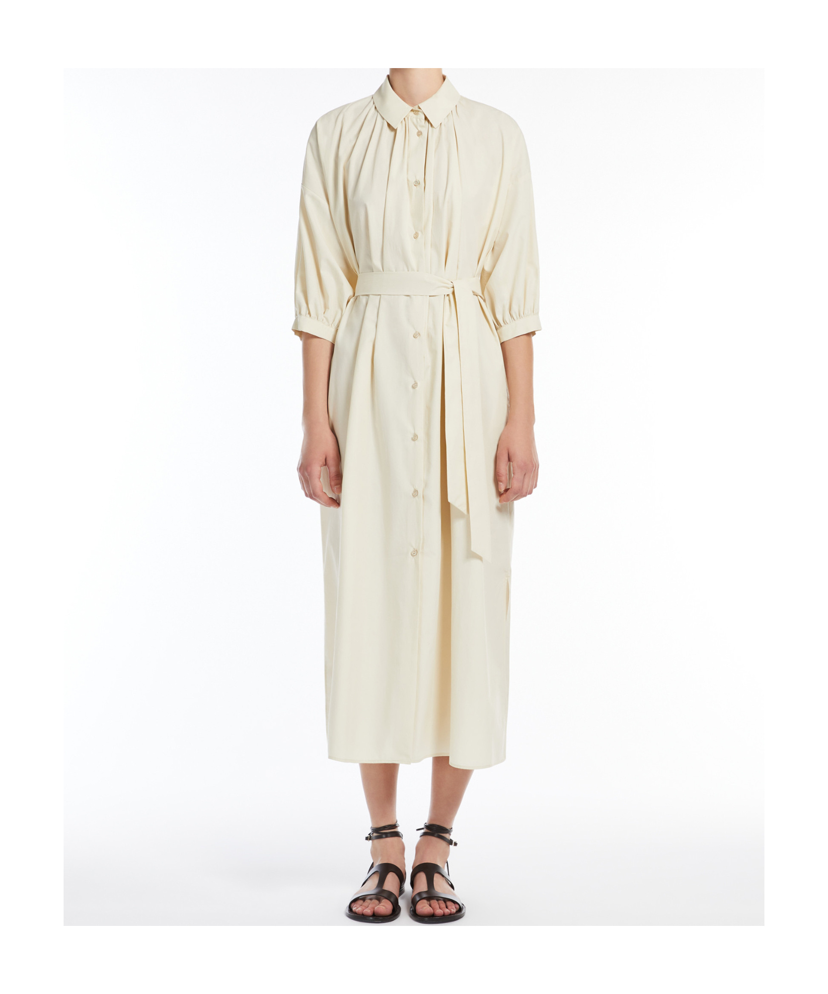 Weekend Max Mara Cotton Canvas Shirt Dress In White