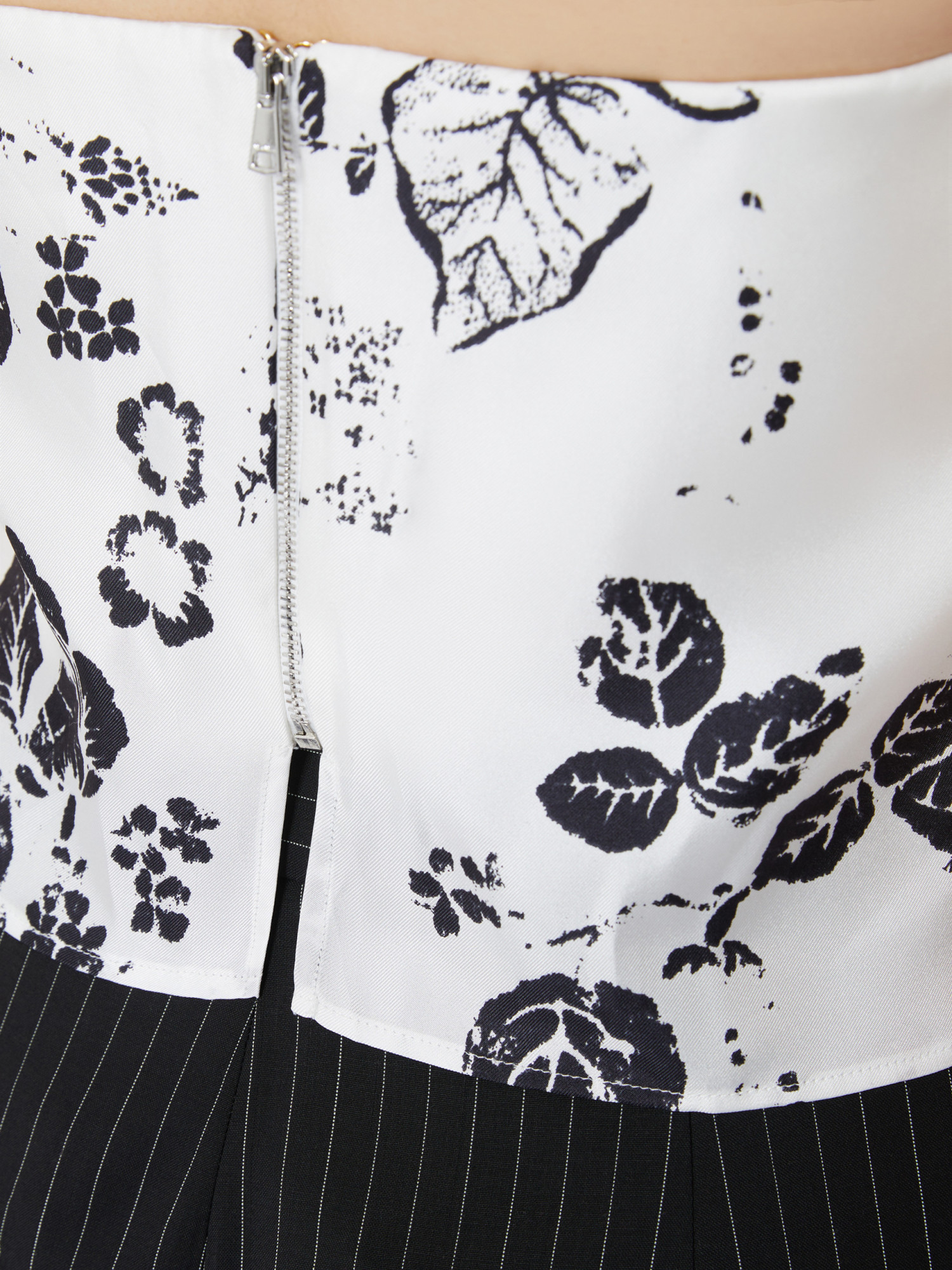 Max Mara Printed Silk Corset Top In White