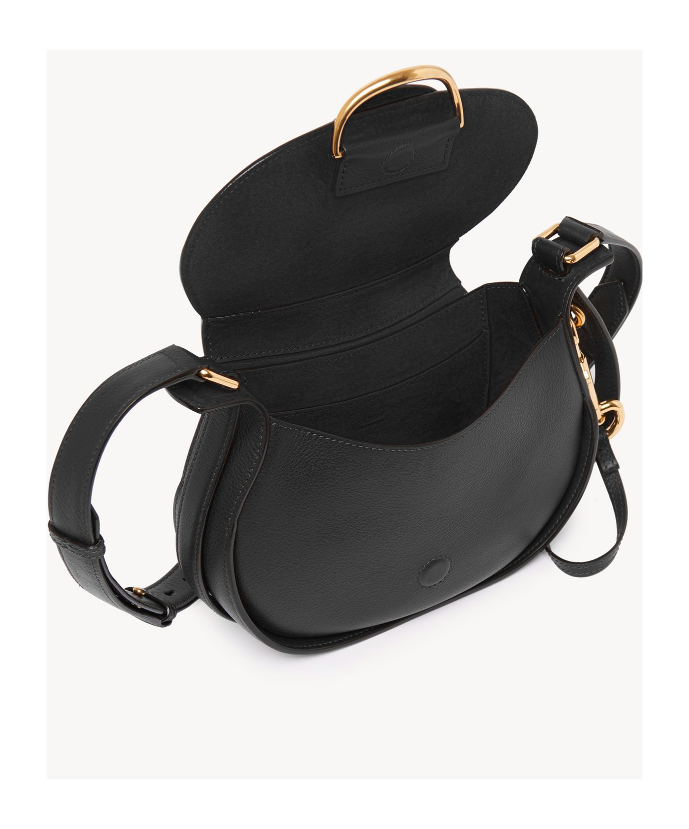 Chloé Ride Flap Shoulder Bag In Smooth Calfskin In Black