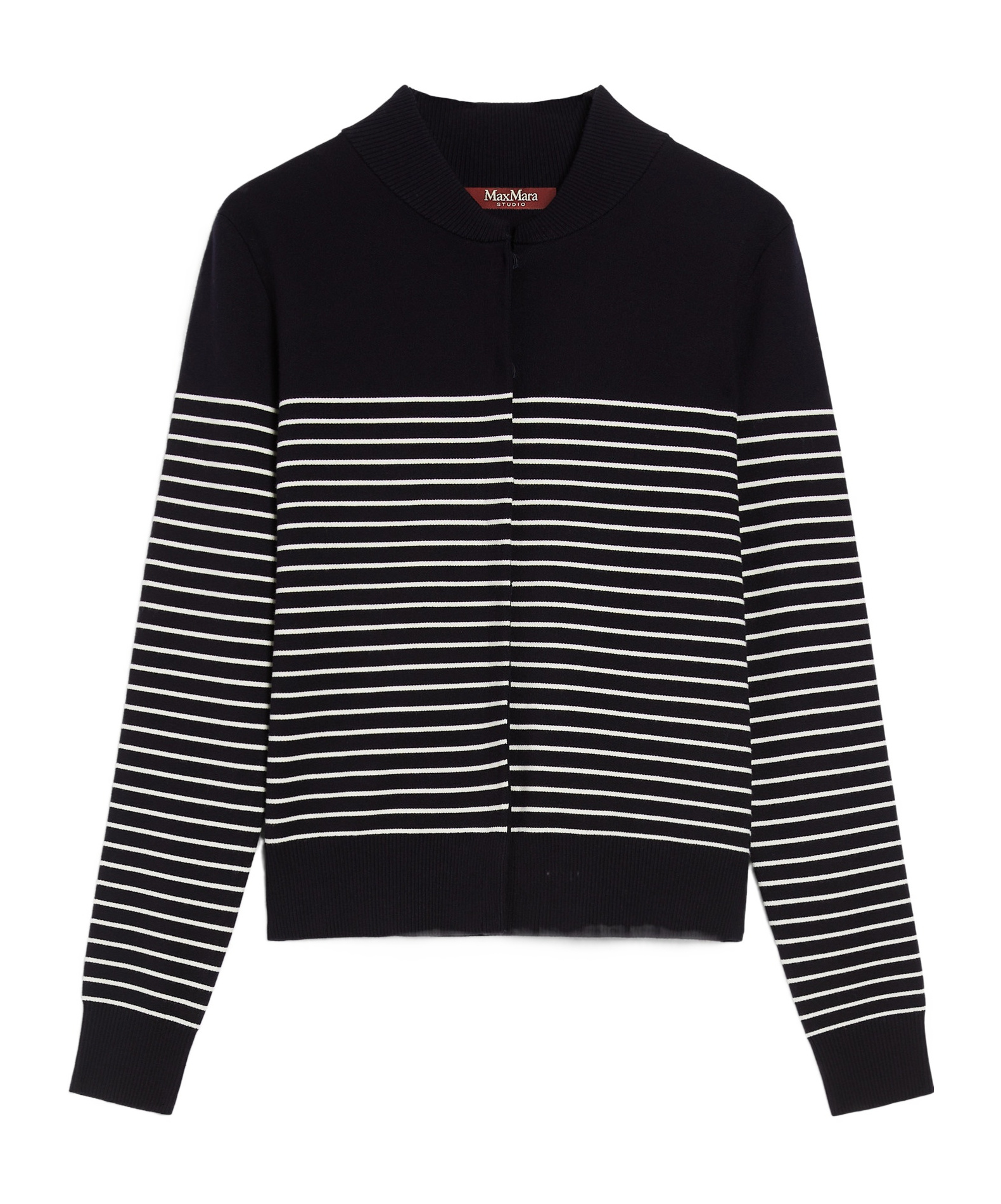 Shop Max Mara Jacquard Viscose Cardigan In Black