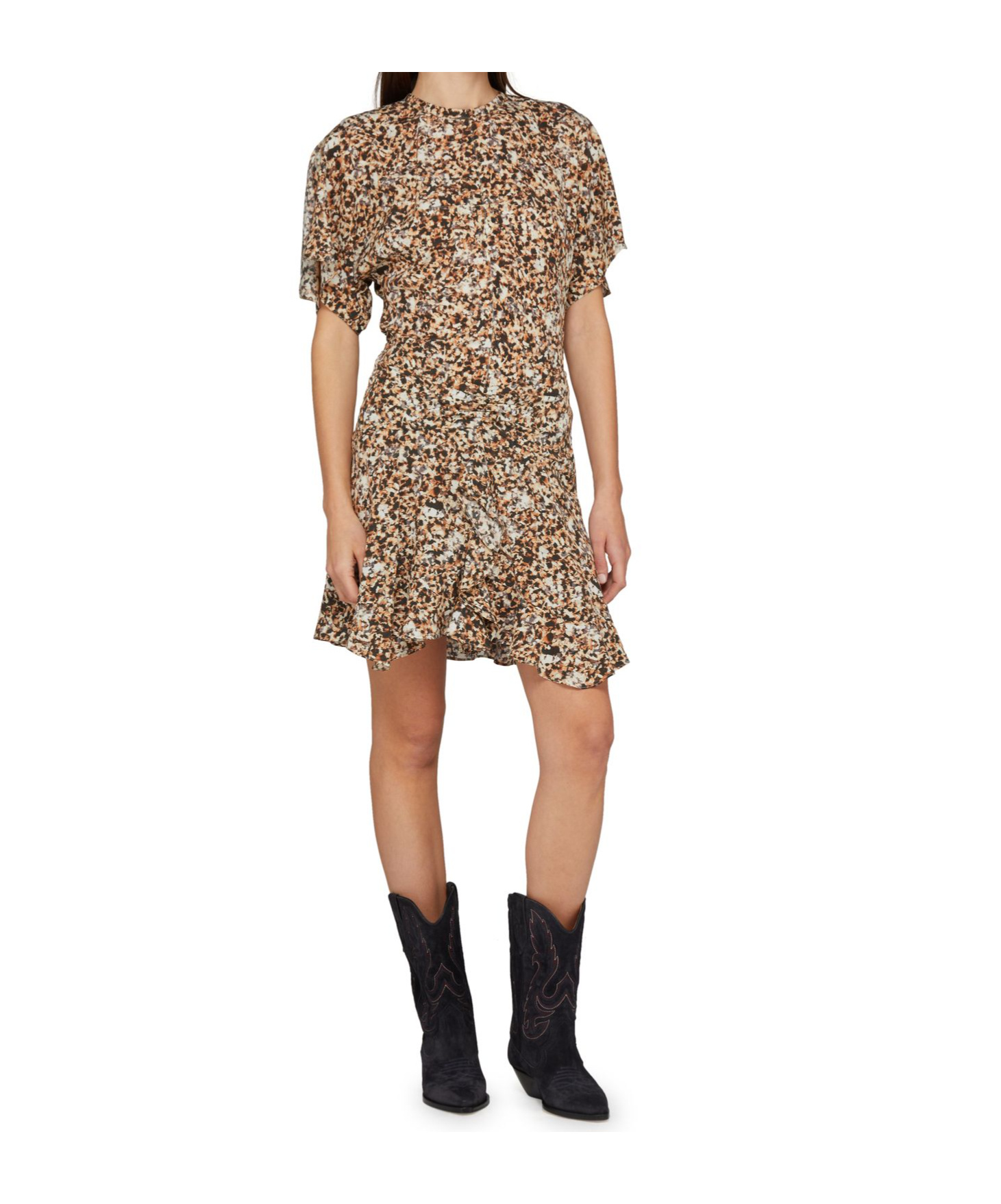 Isabel Marant Ozany Mini Skirt In Ocher/beige
