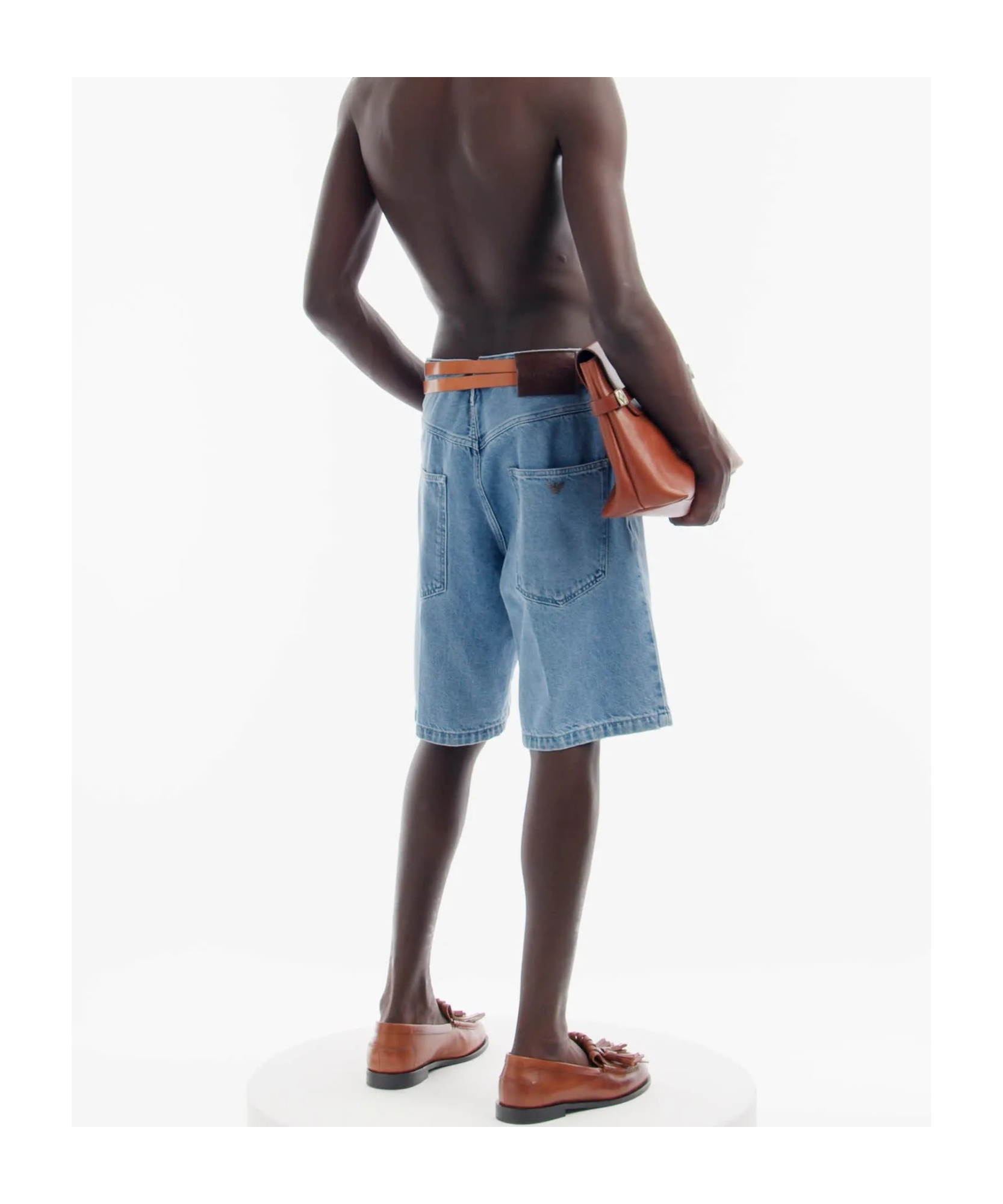 Emporio Armani Men's Denim Bermuda Shorts In Blue