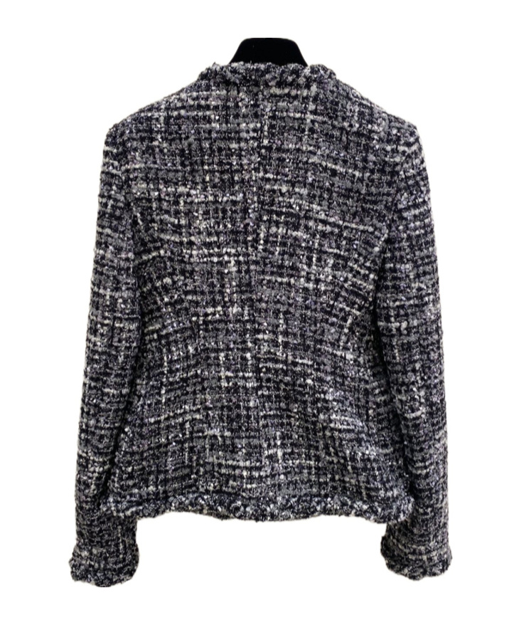 Valentino Veste Tweed Melange Femme Noir 40 In Black