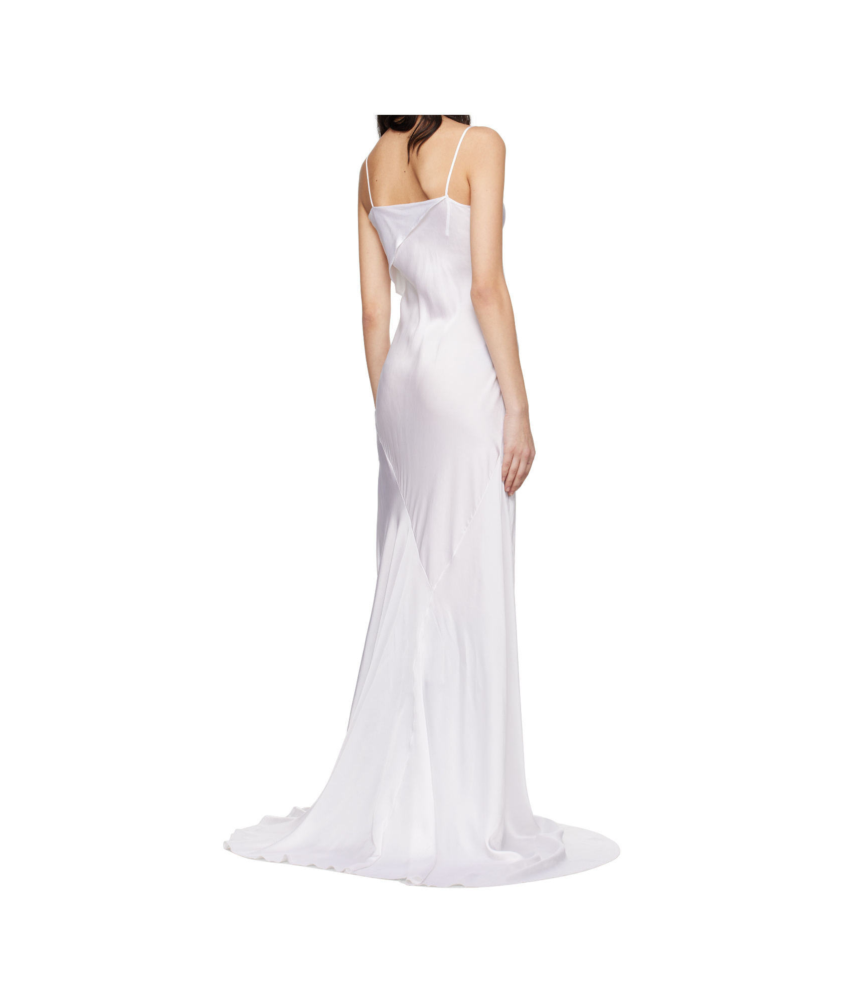 Ann Demeulemeester White Aaricia Long Bias Slip Maxi Dress In White