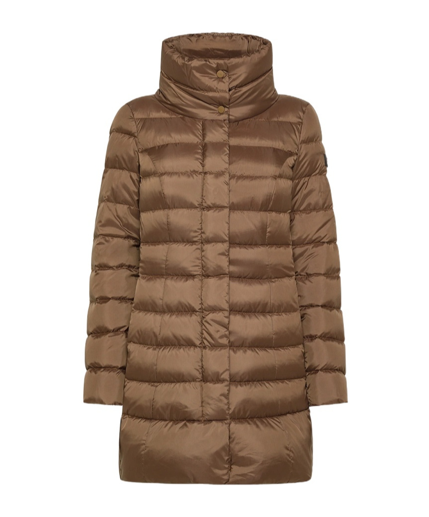 Peuterey Brown Down Jacket With High Collar In Brown