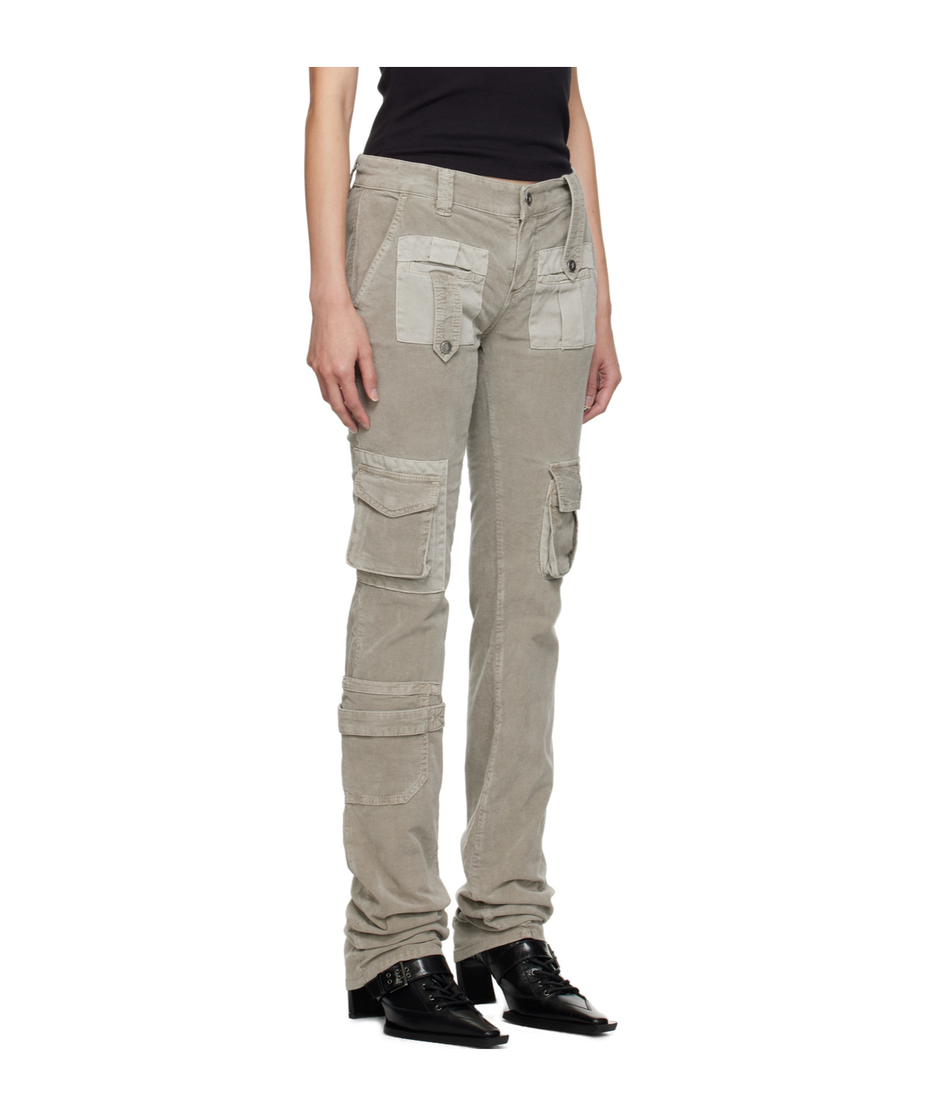 Shop Blumarine Four-pocket Overalls And Casual Pants In Nude